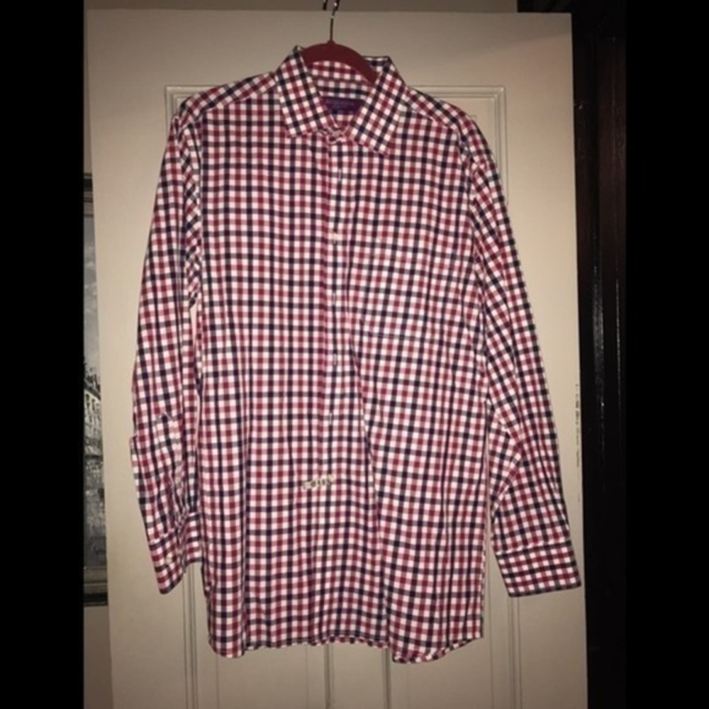 Acquaviva Red White and Black Plaid Dress Shirt